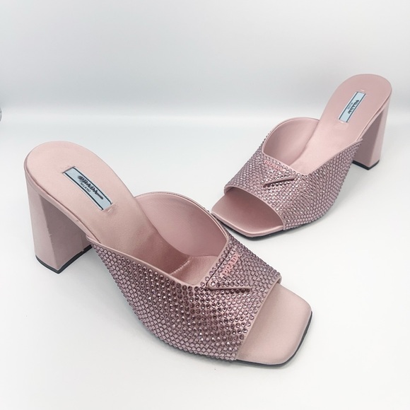 PRADA Crystal Silk Logo Mule - Picture 2 of 11